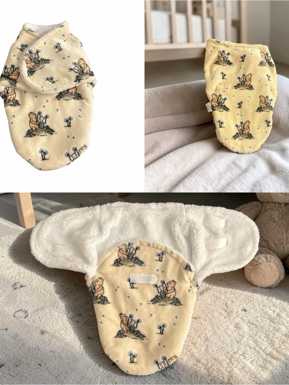 Pooh Bear Collection Baby Swaddle Sack Winnie-the-Pooh Print - Soft Yellow - Picture 2 of 12